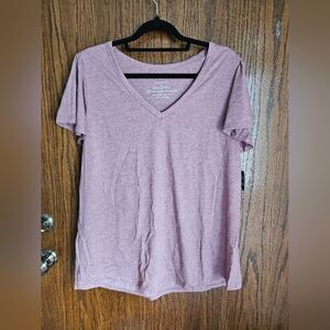 Torrid Mauve V-Neck Short Sleeve Tee With Flutter Sleeve Size 1